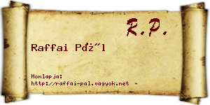 Raffai Pál névjegykártya